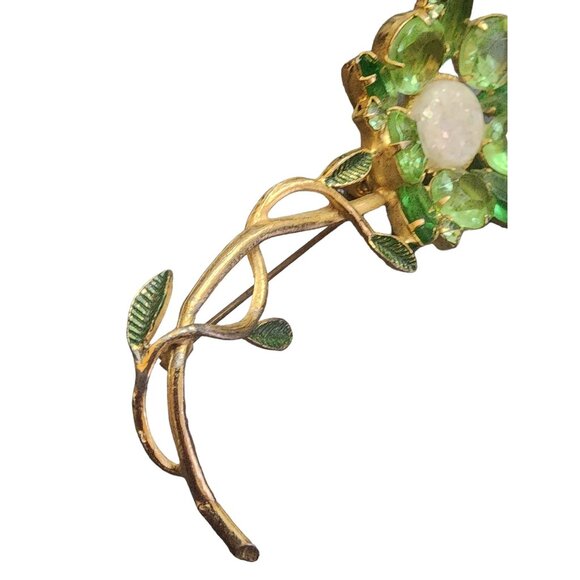 Stunning Unsigned Glass Flower Brooch with Resin Confetti Center (A4619) - Picture 3 of 7